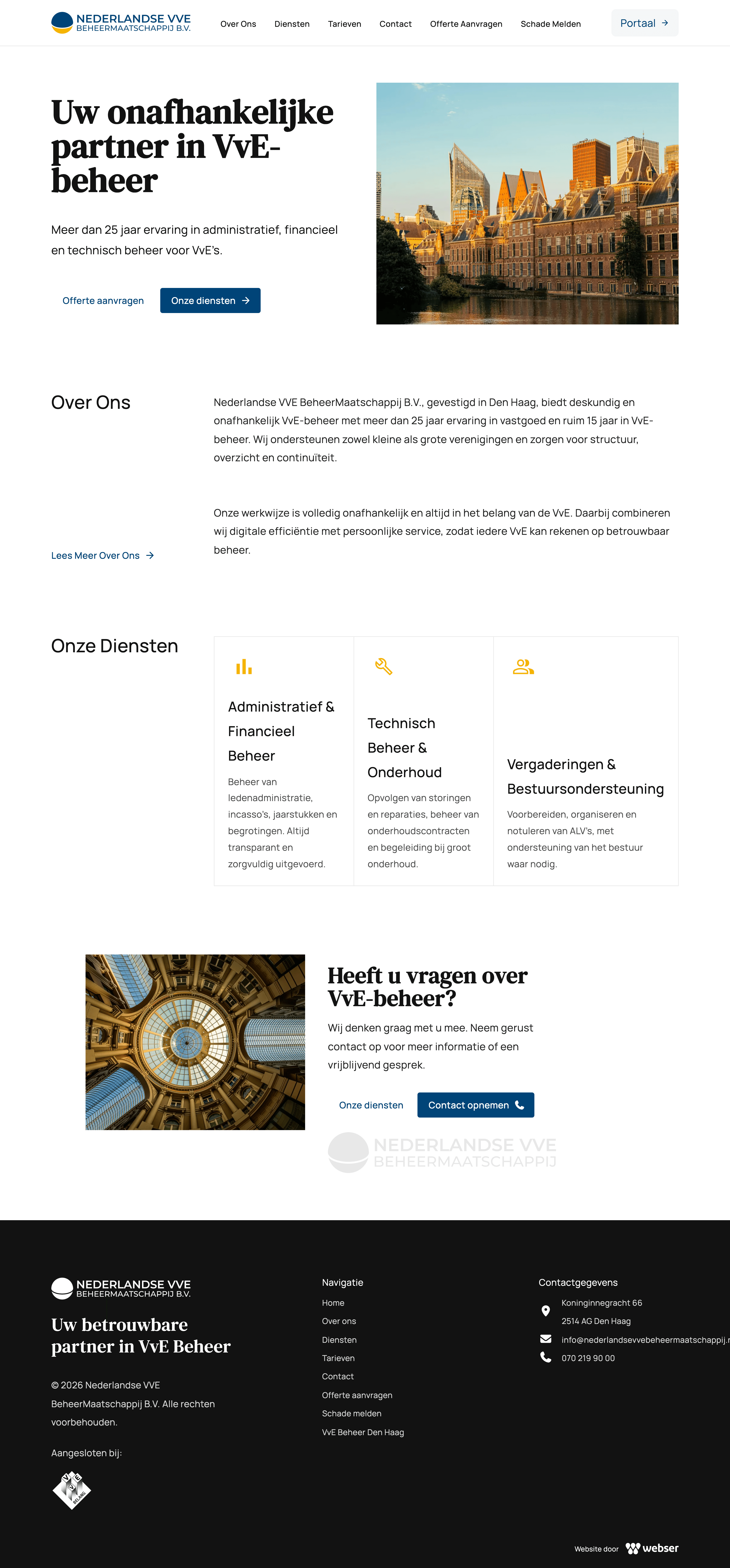 Nederlandse VVE BeheerMaatschappij, de live website die vanzelf scrollt